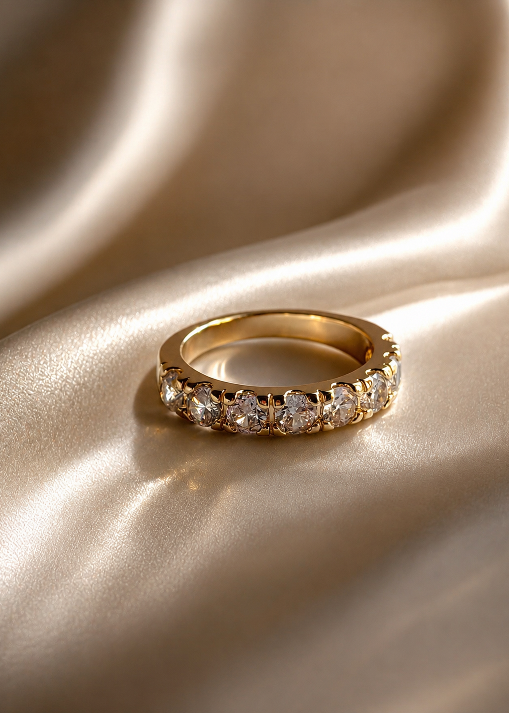 Nova Ring featuring a row of brilliant round-cut stones
