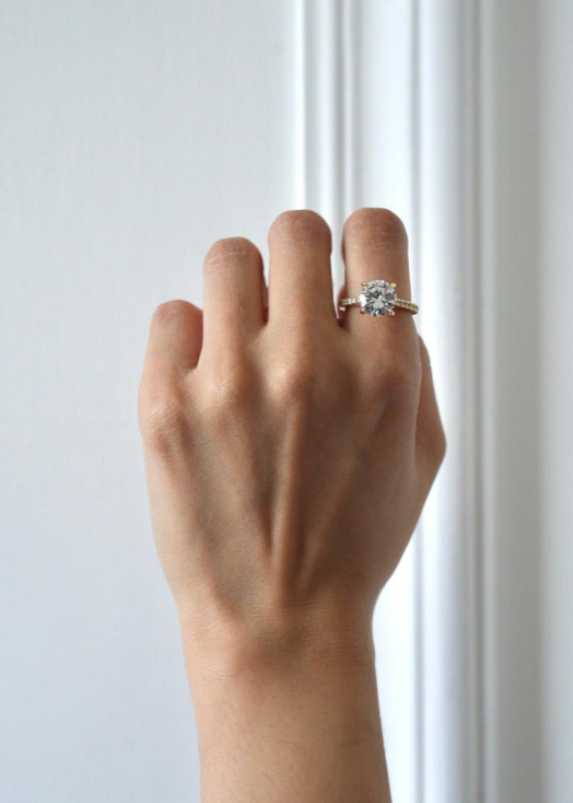 Triple Ring Stacker styling detail worn on hand